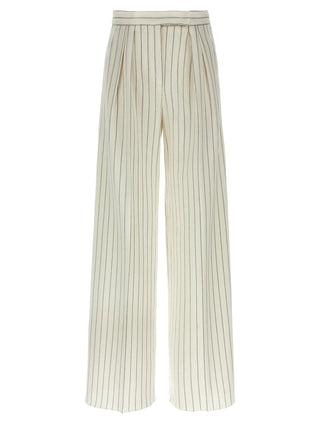 Max Mara White Cotton Casual Pants