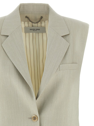Golden Goose Beige Virgin Wool Sleeveless Jacket