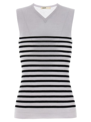 Khaite Bicolor Wool Sleeveles T-Shirt