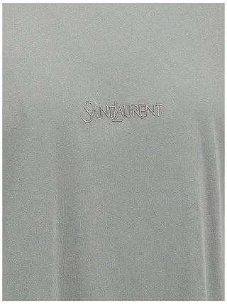 Saint Laurent Gray Cotton T-Shirt
