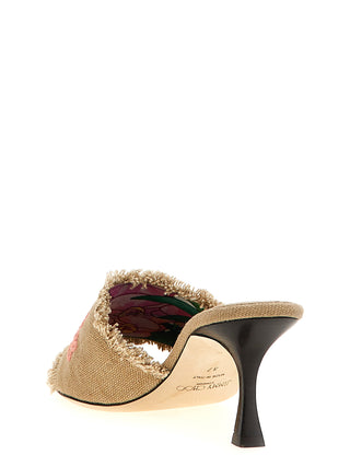 Jimmy Choo Beige Textile Platform Sandals