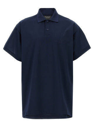Balenciaga Blue Cotton Polo Shirt