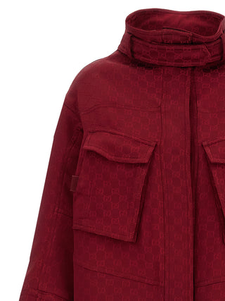 Gucci GG Jacquard Rosso Ancora Coat