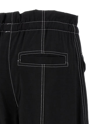 Ganni Black Viscose Casual Pants