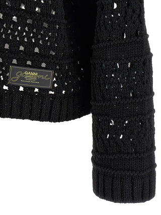 Ganni Black Cotton Cardigan