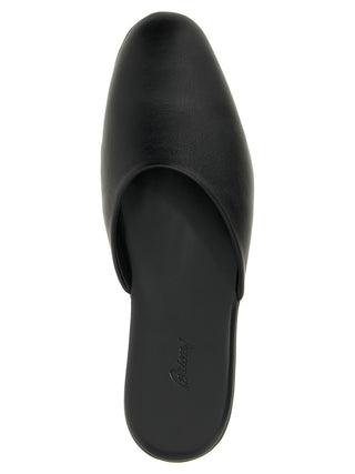 Brioni Black Calfskin Mules
