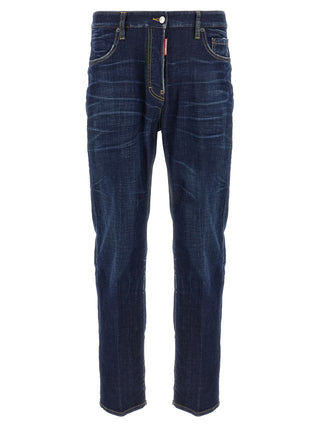 Dsquared² Blue Cotton Straight-Leg Jeans