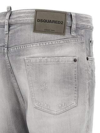 Dsquared² Gray Cotton Straight-Leg Jeans