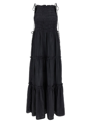Ganni Gray Viscose Long Dress