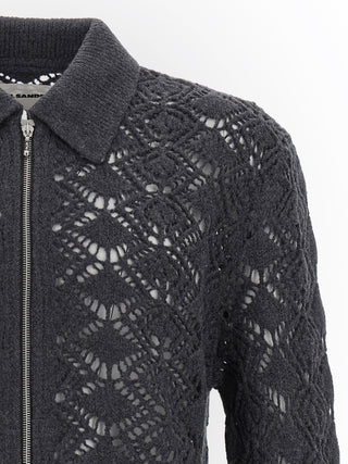 Jil Sander Gray Virgin Wool Cardigan