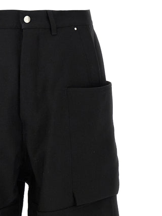 Rick Owens Black Virgin Wool Cargo Pants