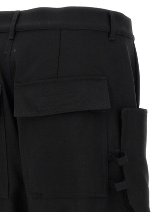 Rick Owens Black Virgin Wool Cargo Pants