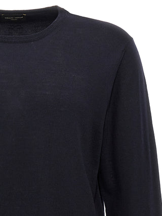 Roberto Collina Blue Merino Wool Cardigan