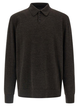 Maison Margiela Brown Wool Polo Shirt