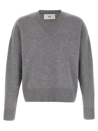Ami Paris Gray Wool Cardigan