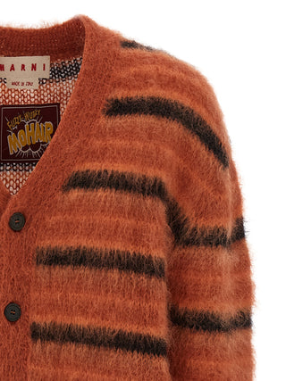 Marni Orange Fabric Cardigan