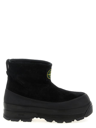 Stone Island Black Rubber Ankle Boots