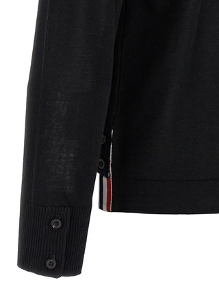 Thom Browne Black Virgin Wool Cardigan