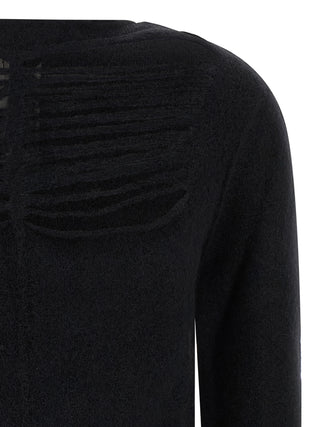 Rick Owens Black Wool Cardigan