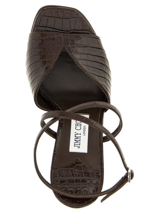 Jimmy Choo Brown Leather Stiletto Heel Sandals