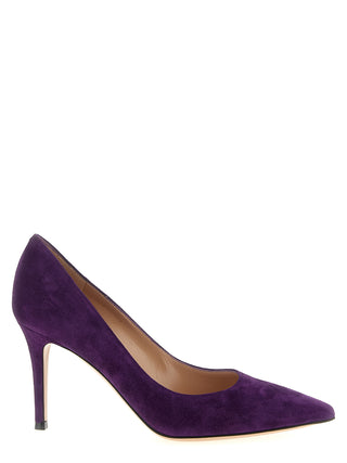 Gianvito Rossi Purple Suede Leather High Heel Pumps