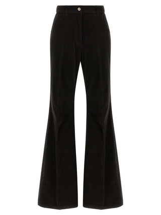 Ferragamo Brown Cotton Flared Pants