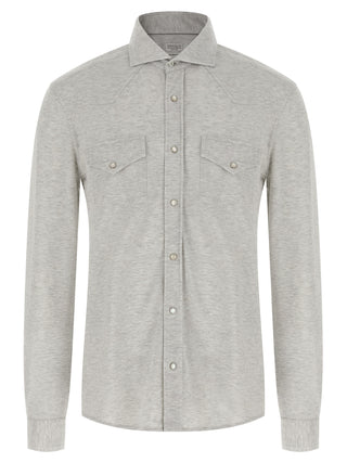 Brunello Cucinelli Gray Cotton Blouse
