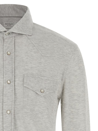 Brunello Cucinelli Gray Cotton Blouse