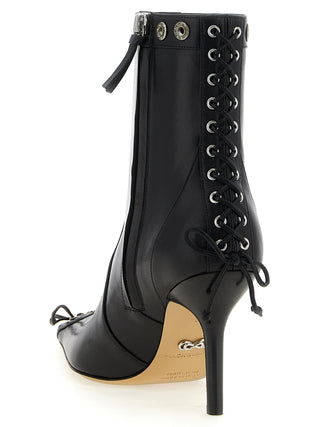 MACH & MACH Black Calfskin Ankle Boots