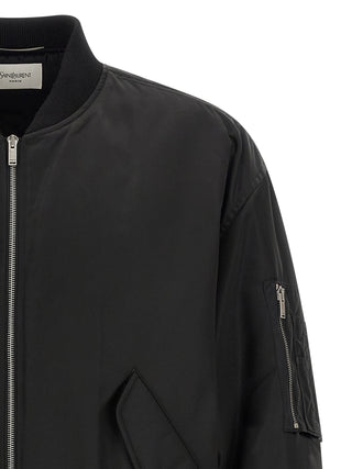 Saint Laurent Black Polyamide Bomber