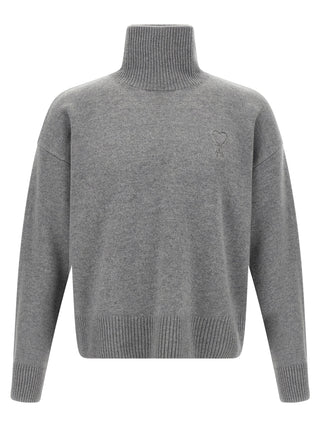 Ami Paris Gray Wool Cardigan