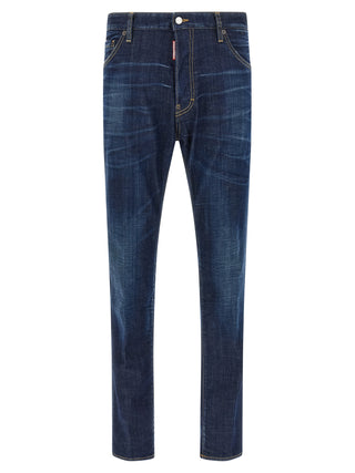 Dsquared² Blue Cotton Straight-Leg Jeans