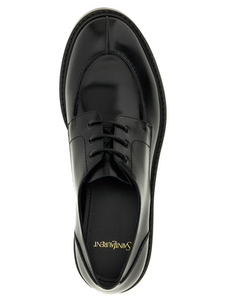 Saint Laurent Black Calfskin Oxfords And Derbies