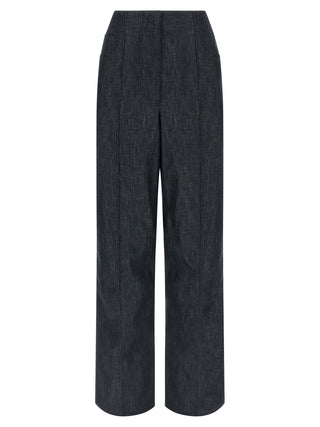 Fendi Blue Cotton High-Waisted Jean