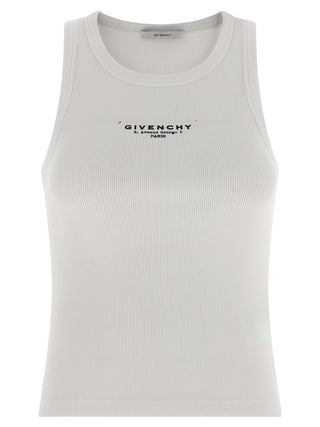 Givenchy White Cotton Sleeveles T-Shirt