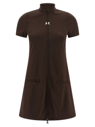 Courrèges Brown Polyester Short Dress