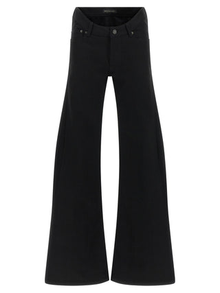 Balenciaga Black Cotton Flared Jeans