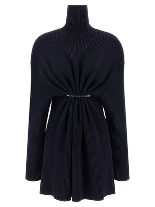 Balenciaga Blue Wool Short Dress