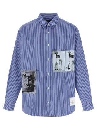 Comme Des Garçons Blue Cotton Blouse