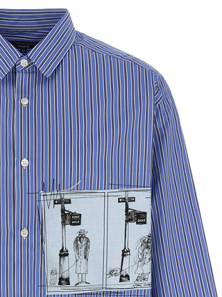 Comme Des Garçons Blue Cotton Blouse