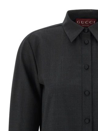 Gucci Gray Wool Short Dress