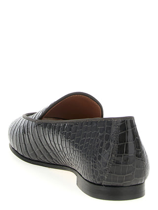 Aquazzura Black Calfskin Slip-On Loafers