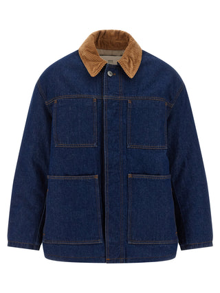 Ami Paris Blue Cotton Denim Jacket