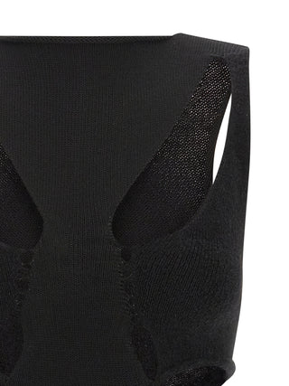 Rick Owens Black Wool Tank Tops