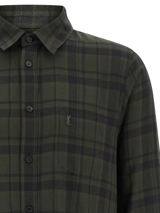 Saint Laurent Bicolor Cotton Blouse