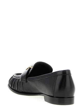 Fendi Black Lamb Leather Slip-On Loafers
