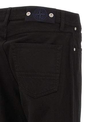 Stone Island Black Cotton Straight-Leg Jeans