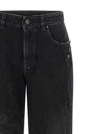 Balenciaga Black Cotton Straight-Leg Jeans