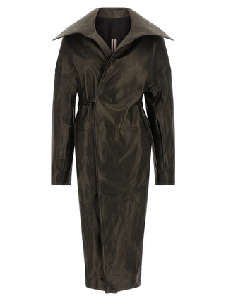 Rick Owens Black Lamb Leather Coat