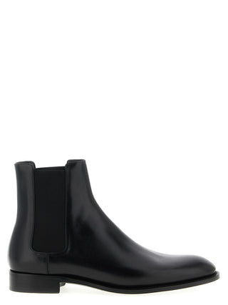 Saint Laurent Black Calfskin Chelsea Boots